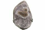 Sparkly Amethyst Geode Section on Metal Stand #233924-1